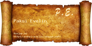 Paksi Evelin névjegykártya